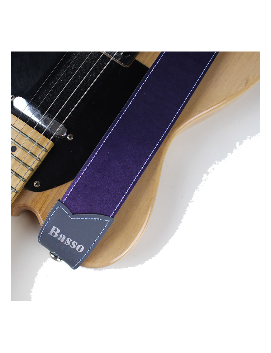 Basso® Chrome Line Purple Correa Guitarra 5cm Largo: 145cm