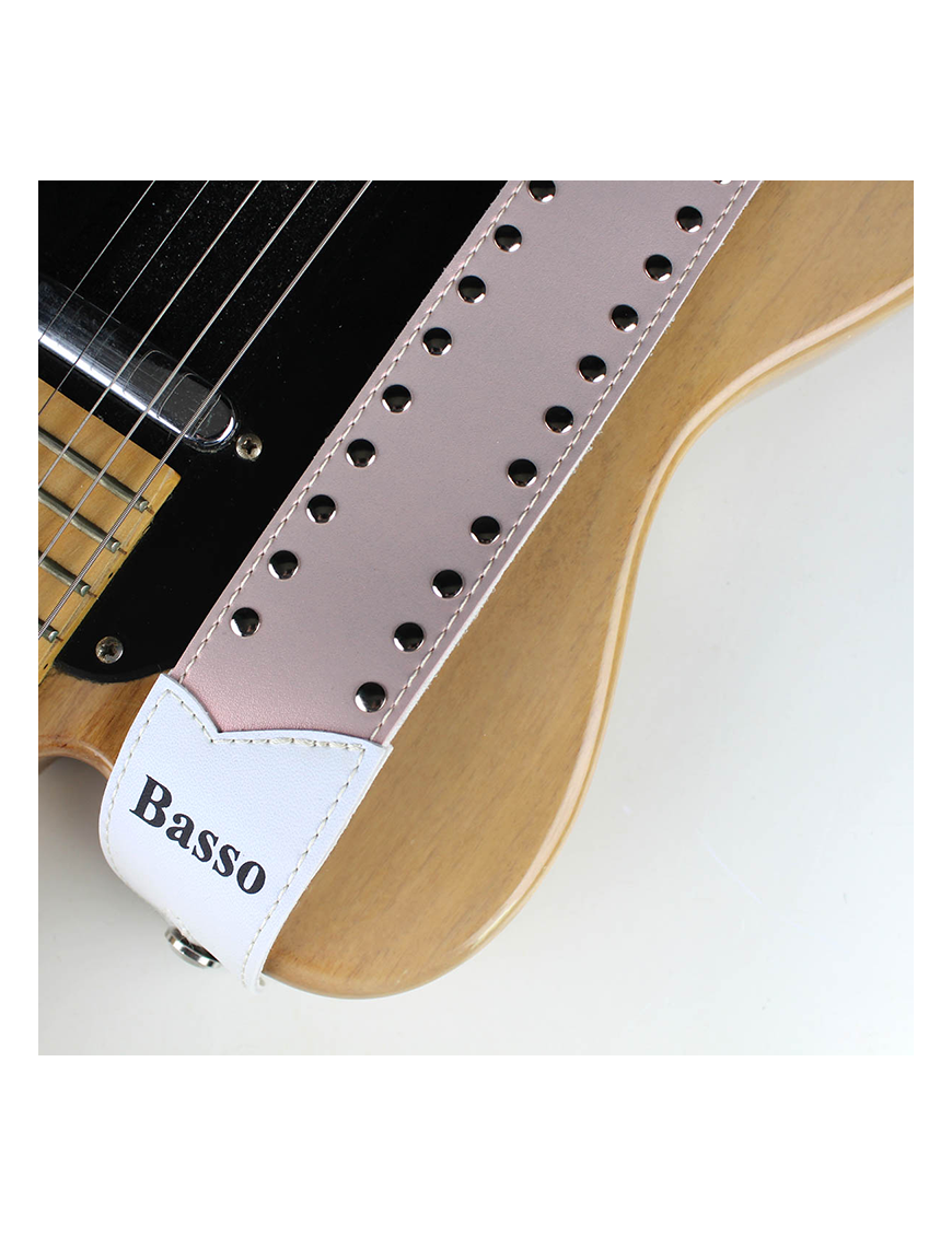 Basso® Chrome Spark Line Rose Correa Guitarra 5cm Largo: 145cm