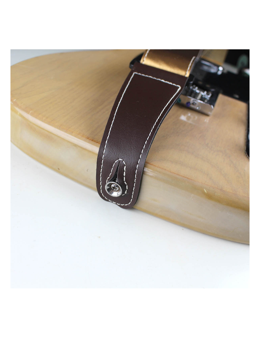 Basso® Chrome Spark Line Gold Correa Guitarra 5cm Largo: 145cm