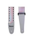 Basso® Chrome Spark Line Silver Tornasol Correa Guitarra 5cm Largo: 145cm