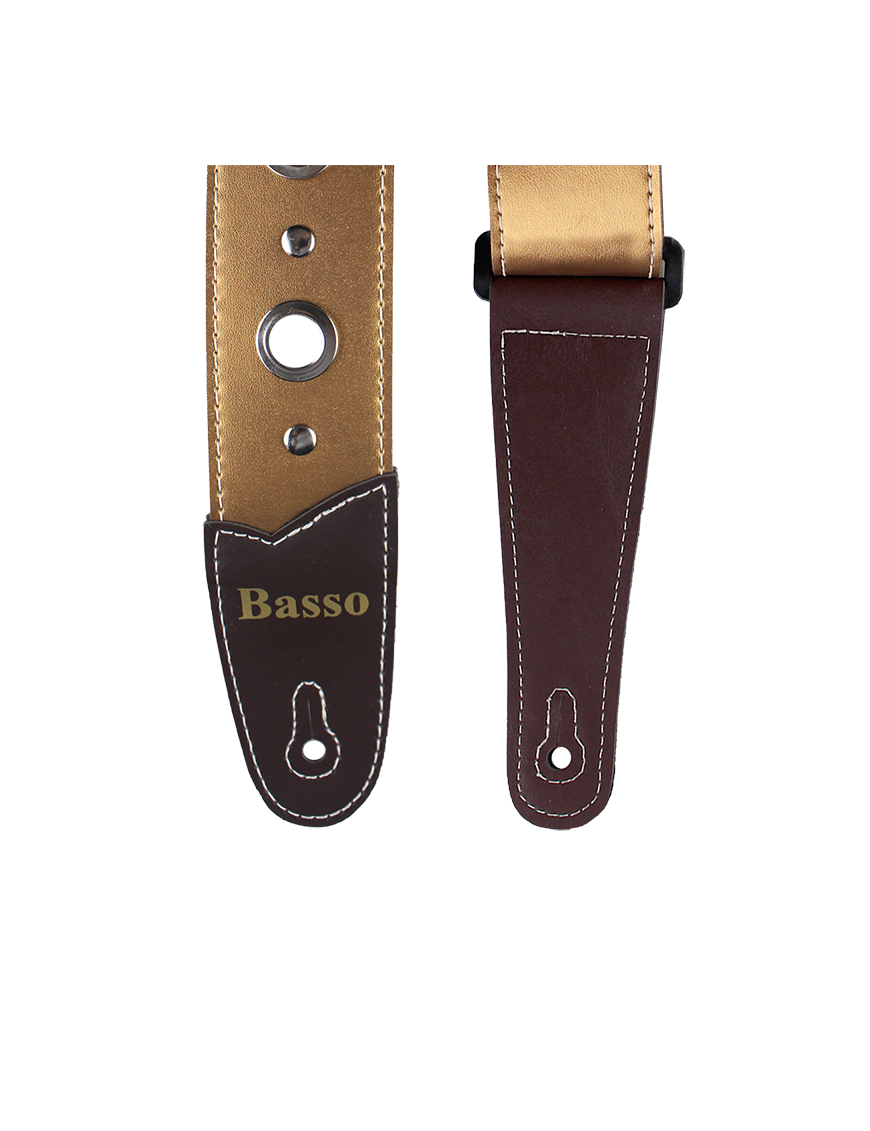 Basso® Chrome Urban Line Gold Correa Guitarra 5cm Largo: 145cm