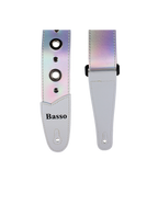 Basso® Chrome Urban Line Silver Tornasol Correa Guitarra 5cm Largo: 145cm