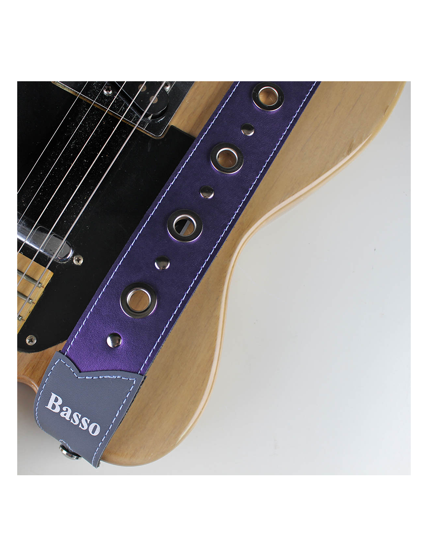 Basso® Chrome Urban Line Purple Correa Guitarra 5cm Largo: 145cm