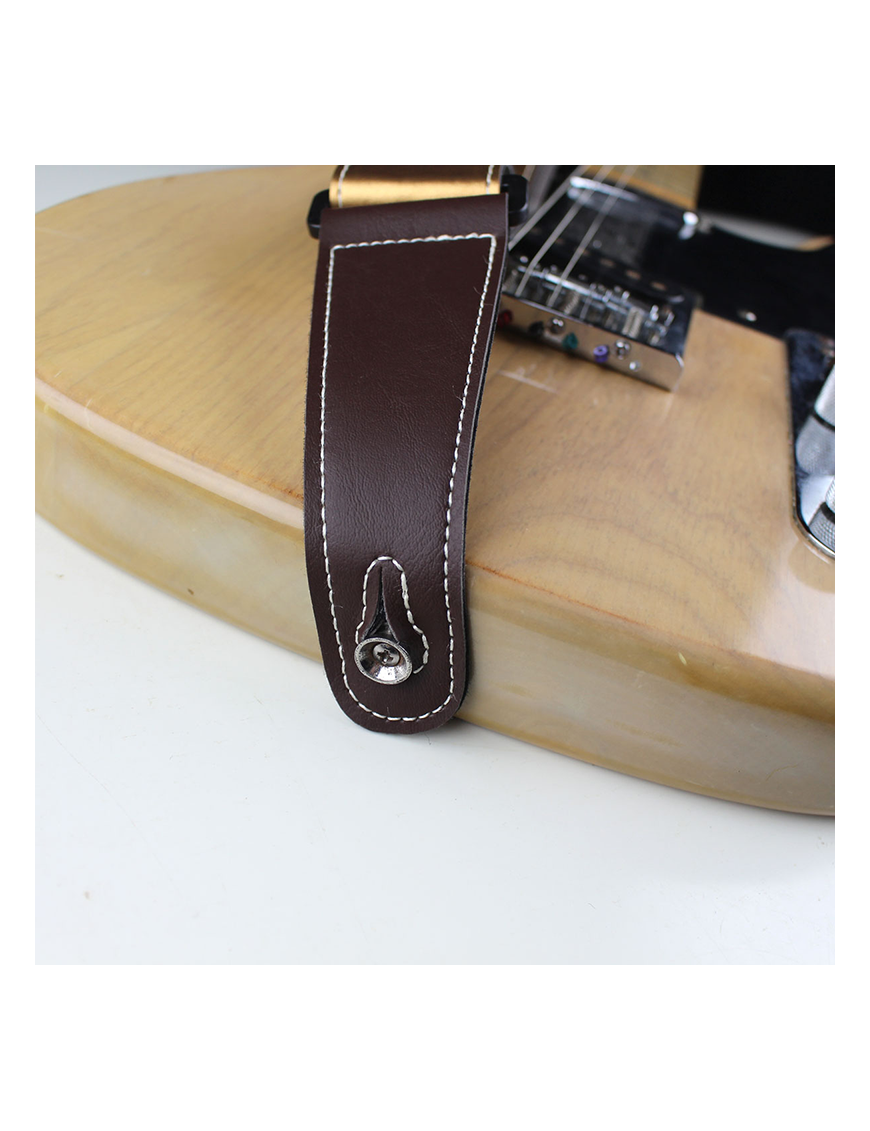 Basso® Chrome Urban Line Gold Correa Guitarra 5cm Largo: 145cm