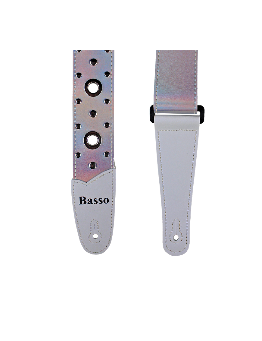 Basso® Chrome Urban Line Silver Tornasol Correa Guitarra 5cm Largo: 145cm