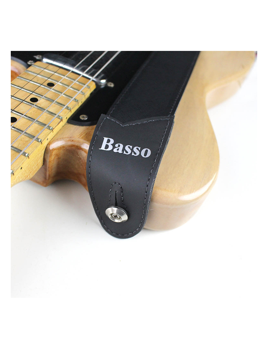 Basso® Wood Line Black Correa Guitarra 5cm Largo: 145cm