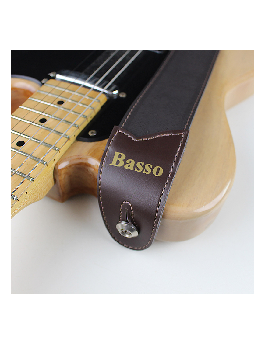 Basso® Wood Line Dark Brown Correa Guitarra 5cm Largo: 145cm