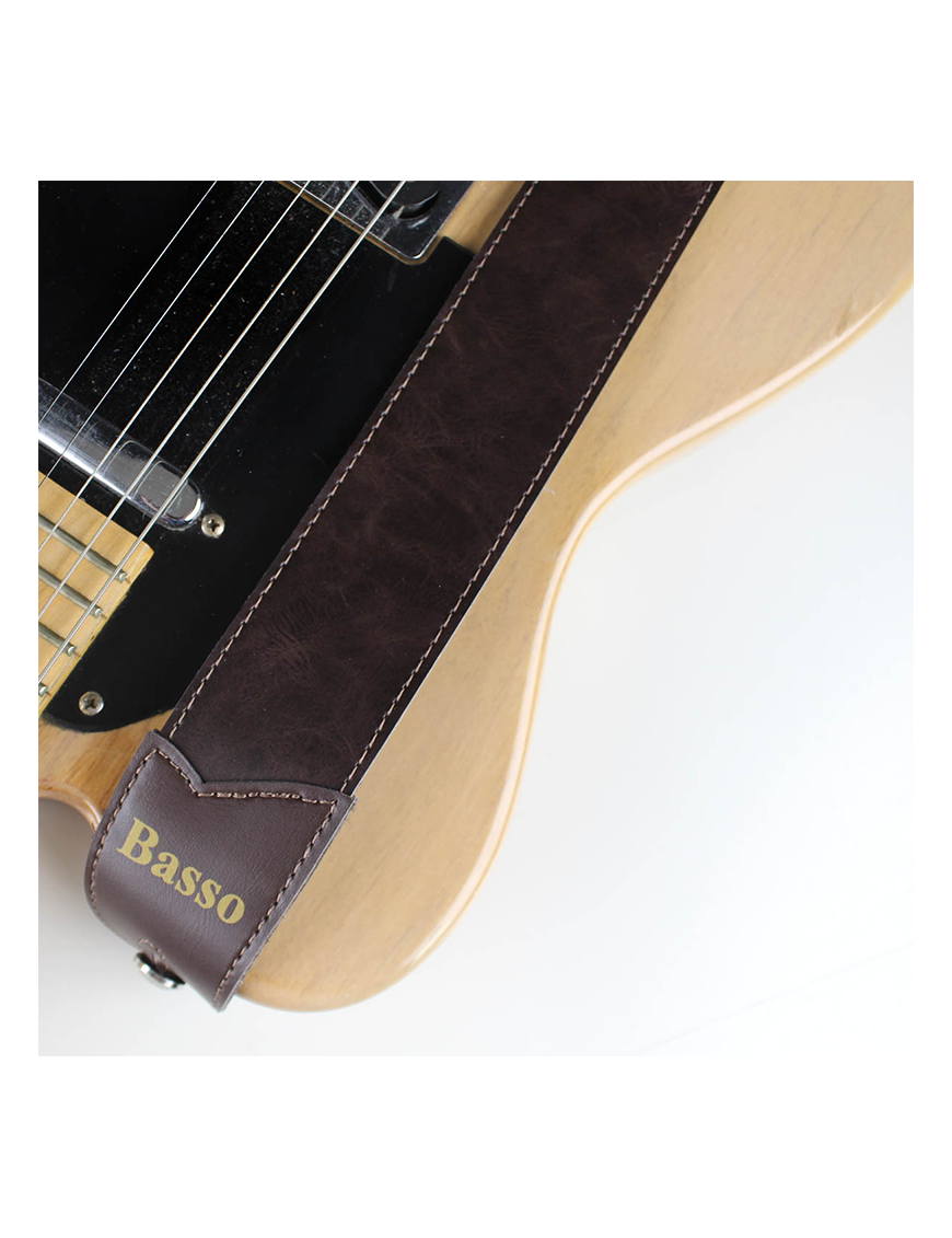 Basso® Wood Line Brown Correa Guitarra 5cm Largo: 145cm