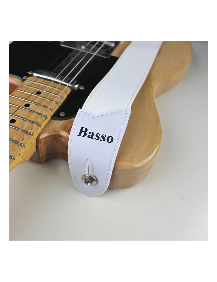 Basso® Oceanic Line White Correa Guitarra 5cm Largo: 145cm