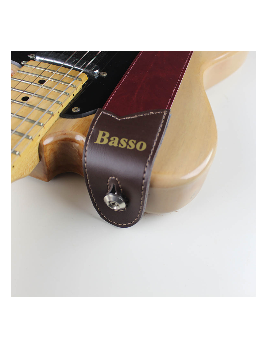 Basso® Vintage Line Burgundy Correa Guitarra 5cm Largo: 145cm