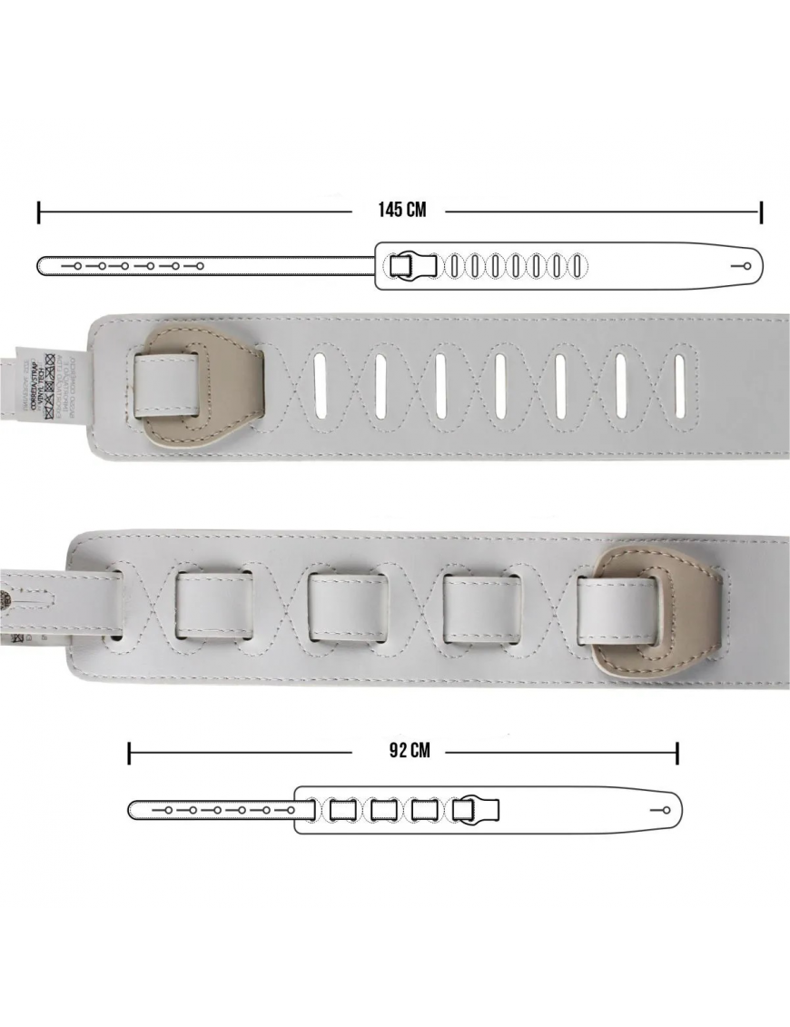 Basso® Country Beige Correa Guitarra/Bajo 6cm Largo: 145cm