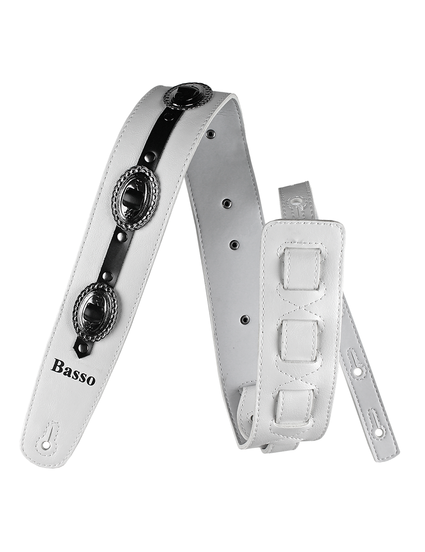 Basso® Country White Correa Guitarra/Bajo 6cm Largo: 145cm