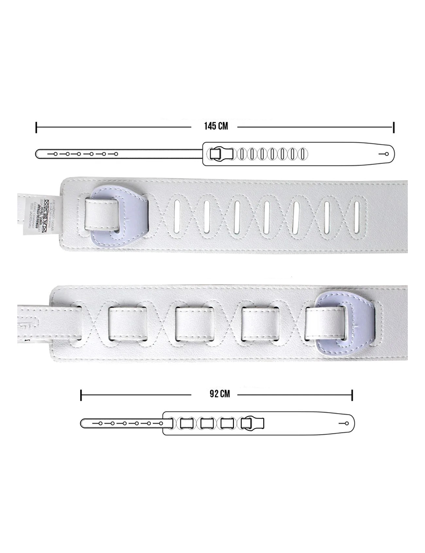 Basso® Country White Correa Guitarra/Bajo 6cm Largo: 145cm