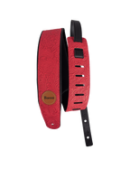 Basso® CUSTOM Cuero Floral Repujado Correa Guitarra 7cm Largo: 145cm | Rojo