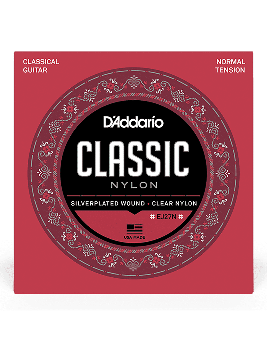 D'addario Ej27n Cuerdas Guitarra Clásica Nylon Classic Tensión Normal 28-43