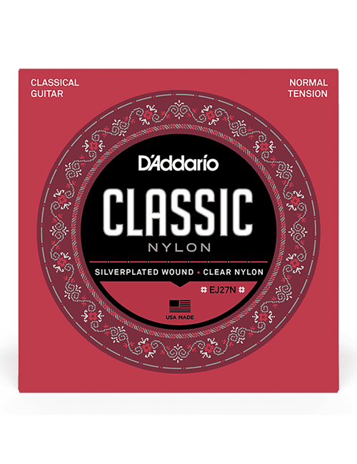D'addario Ej27n Cuerdas Guitarra Clásica Nylon Classic Tensión Normal 28-43