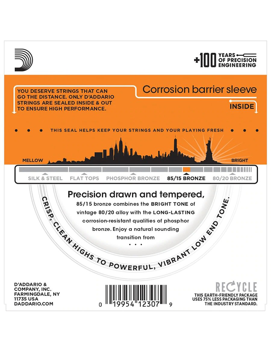 D'Addario EZ900 10-50 Cuerdas Guitarra Acústica 85/15 Bronze