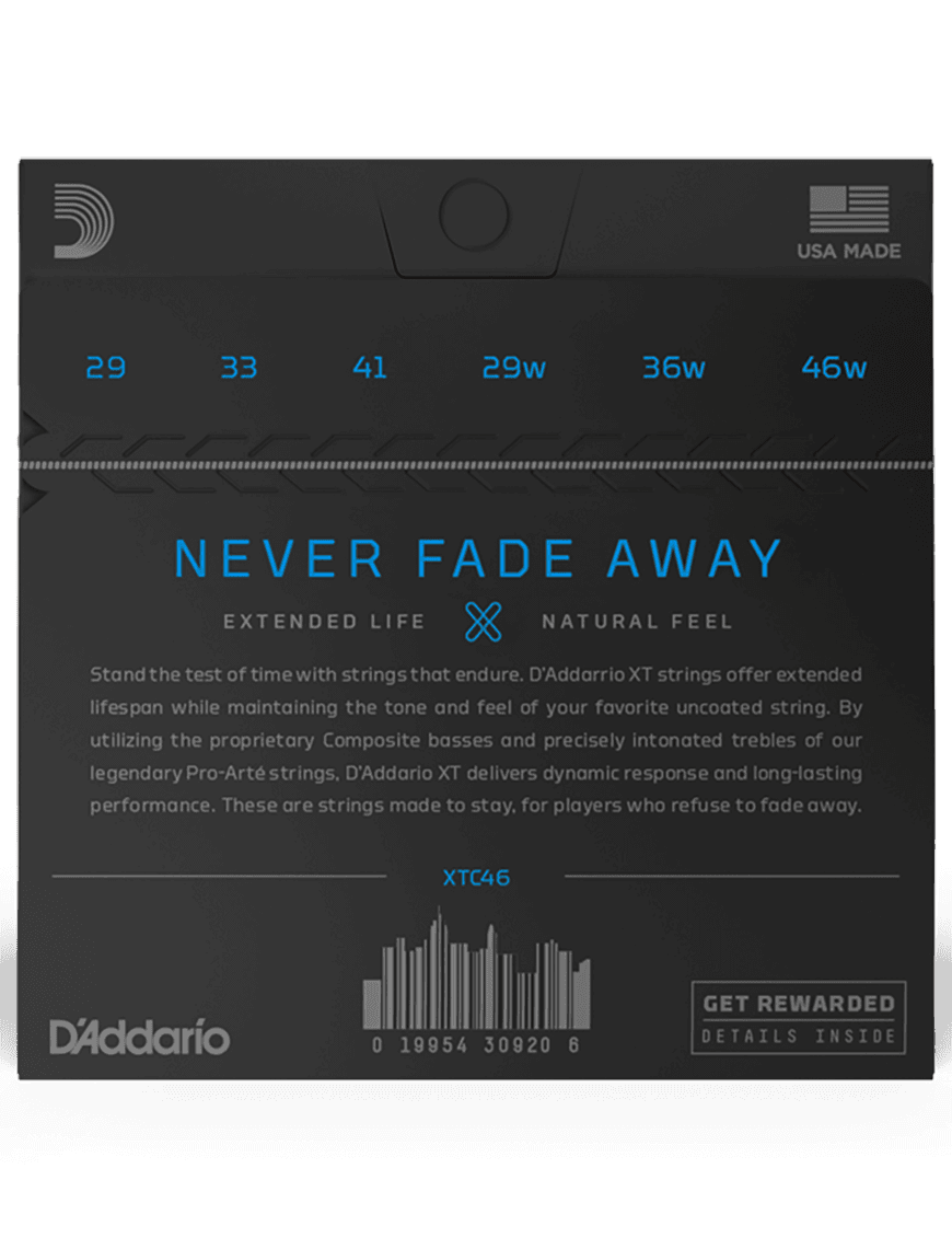 D'addario Xtc46 Xt Cuerdas Guitarra Clásica Nylon Recubiertas Tensión Hard