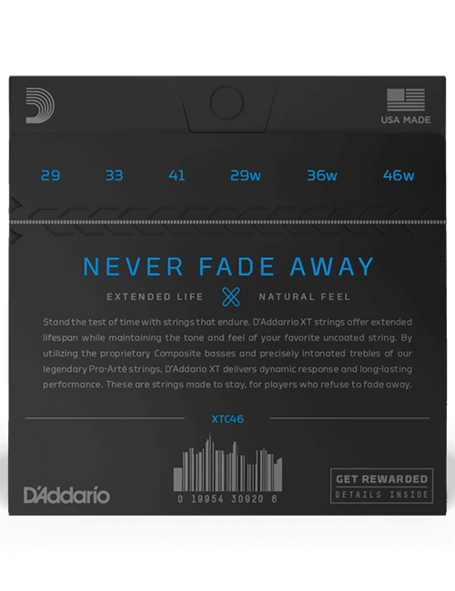 D'addario Xtc46 Xt Cuerdas Guitarra Clásica Nylon Recubiertas Tensión Hard