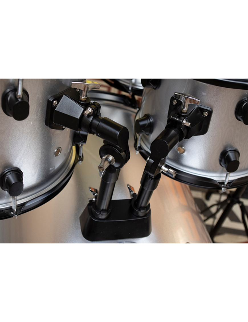 ddrum® D7BSB Batería Doble Bombo Set: 7 Piezas Trono Platillos Color: Silver