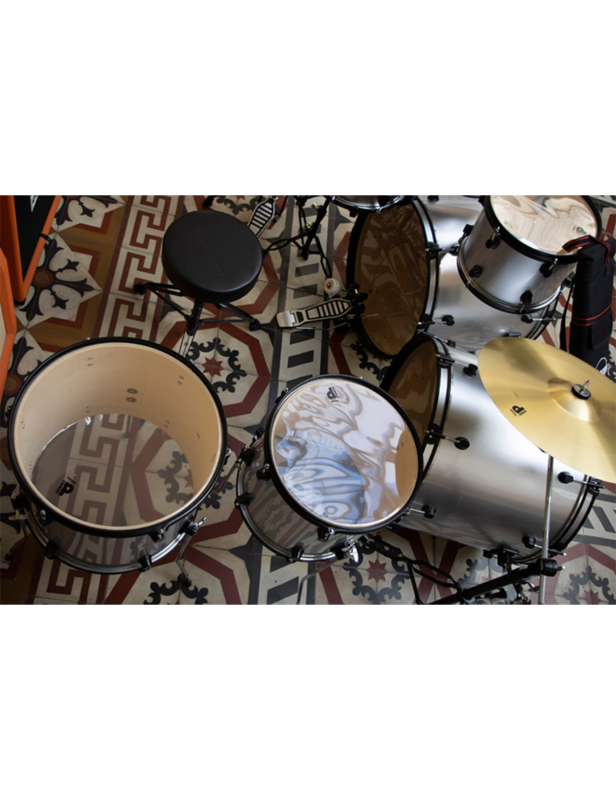 ddrum® D7BSB Batería Doble Bombo Set: 7 Piezas Trono Platillos Color: Silver