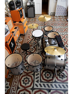 ddrum® D7BSB Batería Doble Bombo Set: 7 Piezas Trono Platillos Color: Silver