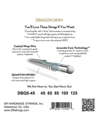 DR Dragon Skin+™ 45-125 Cuerdas Bajo Eléctrico 5 Cuerdas Nickel Recubiertas