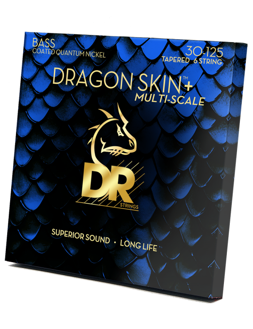 DR Dragon Skin+ 30-125 Multiescala Cuerdas Bajo Eléctrico 6 Cuerdas Nickel Recubiertas