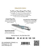 DR Dragon Skin+ 30-125 Multiescala Cuerdas Bajo Eléctrico 6 Cuerdas Nickel Recubiertas