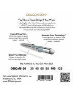 DR Dragon Skin+ 30-125 Multiescala Cuerdas Bajo Eléctrico 6 Cuerdas Nickel Recubiertas
