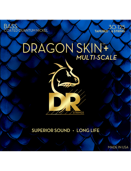 DR Dragon Skin+ 30-125 Multiescala Cuerdas Bajo Eléctrico 6 Cuerdas Nickel Recubiertas