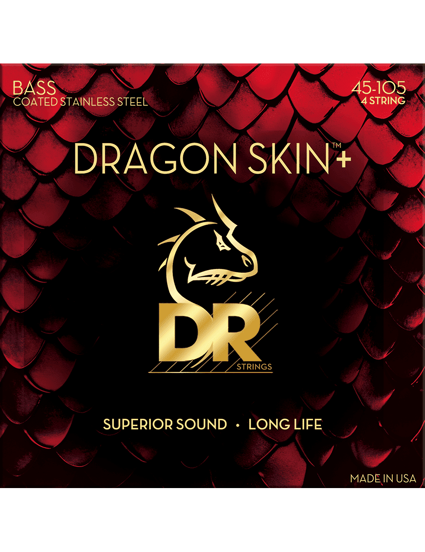 Dr Dragon Skin+™ 45-105 Cuerdas Bajo Eléctrico Acero Recubiertas