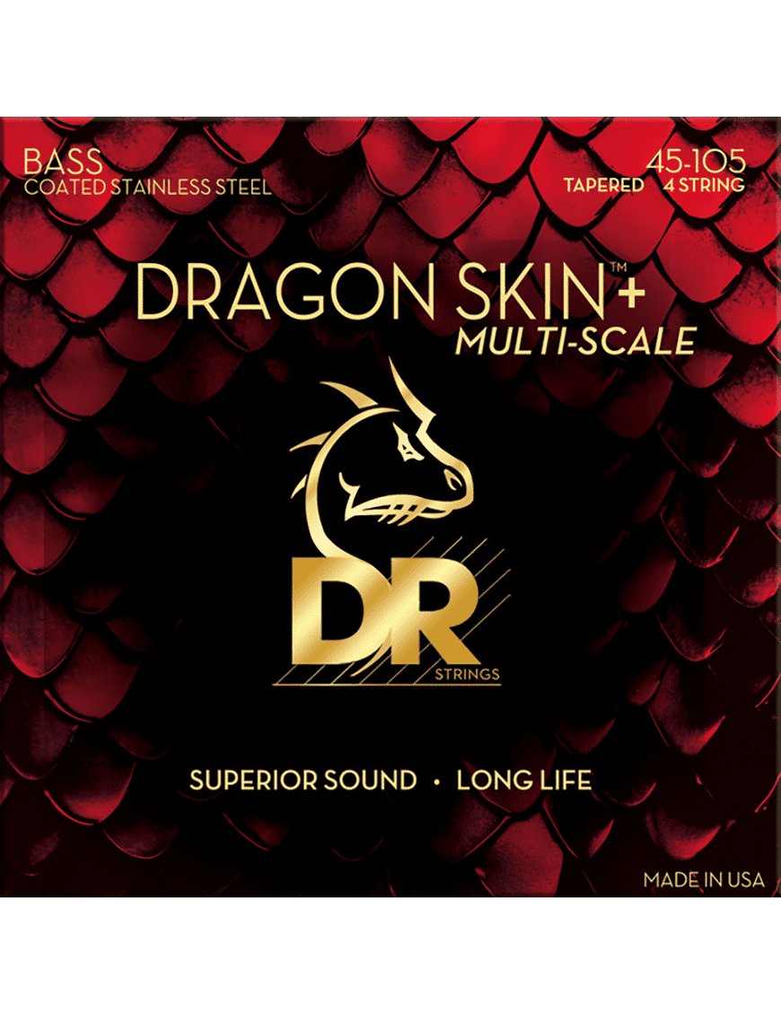Dr Dragon Skin+™ 45-105 Multiescala Cuerdas Bajo Eléctrico Acero Recubiertas