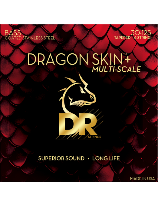 DR Dragon Skin+ 30-125 Multiescala Cuerdas Bajo Eléctrico 6 Cuerdas Acero Recubiertas