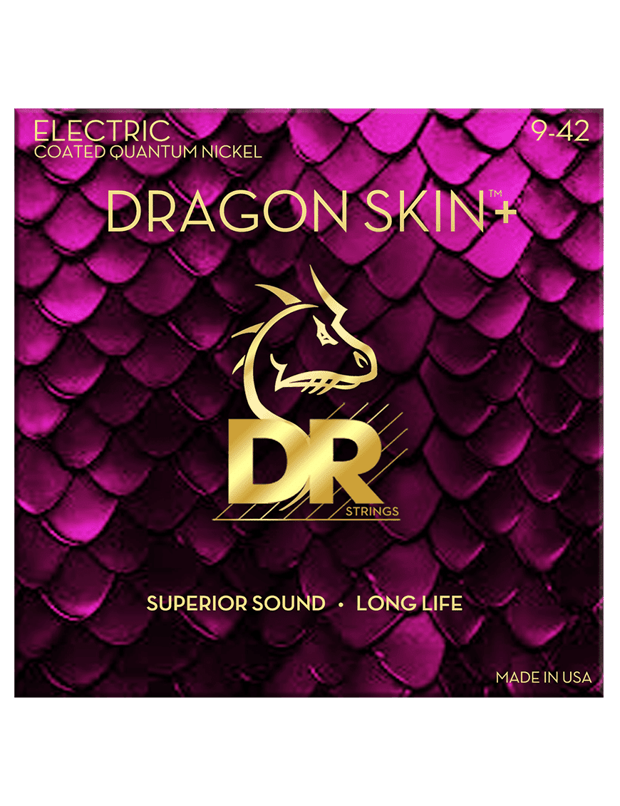 Dr Dragon Skin+™ 9-42 Cuerdas Guitarra Eléctrica Quantum Nickel Recubiertas