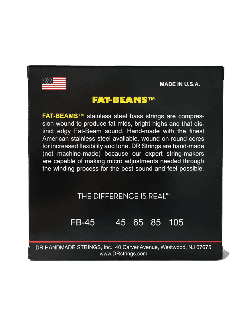 Dr Fb-45 Cuerdas Bajo Eléctrico 4 Cuerdas Fat Beams™ 45-105 Medium