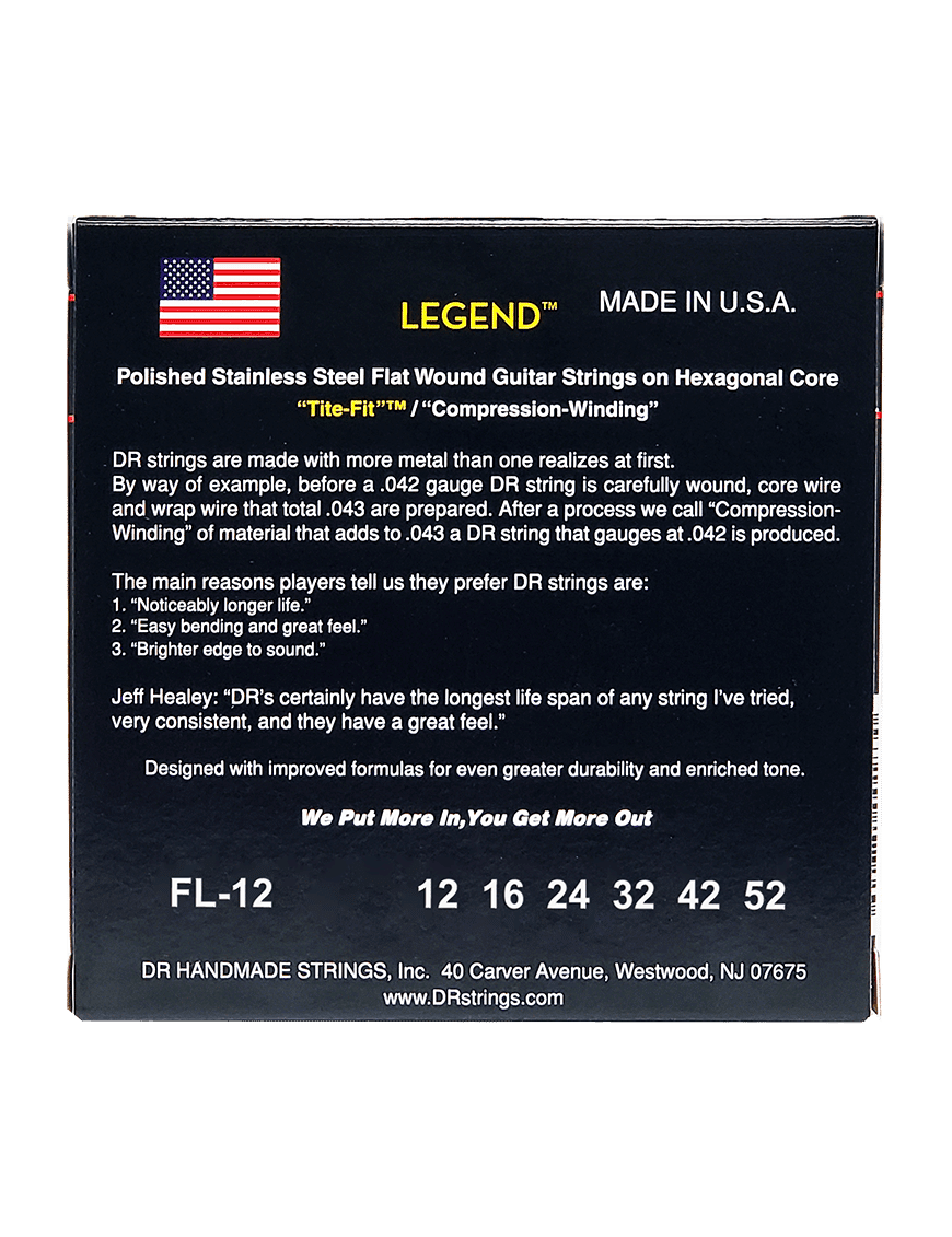 Dr Legend™ 12-52 Cuerdas Guitarra Eléctrica Flat Medium
