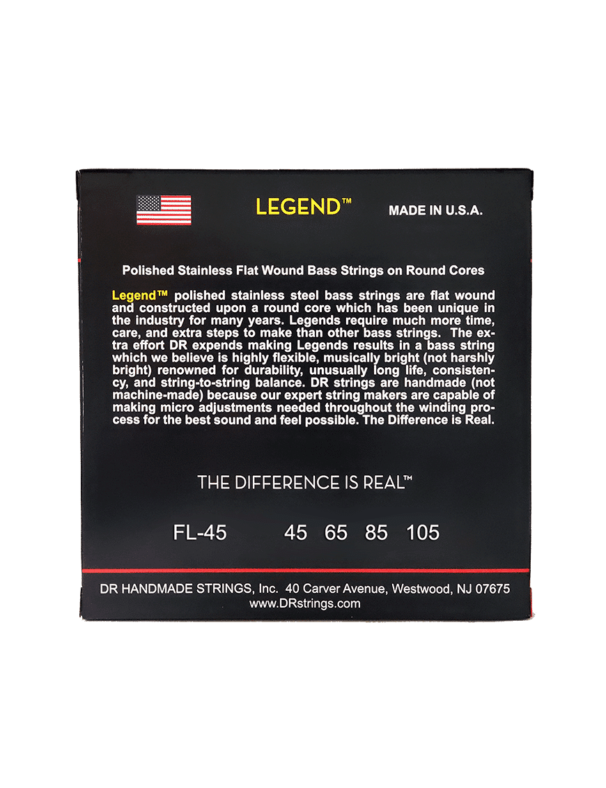 Dr Legend™ Fl-45 Cuerdas Bajo Eléctrico 4 Cuerdas Flat 45-105 Medium