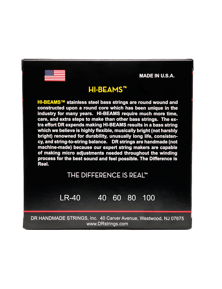 Dr Hi-Beams™ Lr-40 Cuerdas Bajo Eléctrico 4 Cuerdas Lr-40-100 Light
