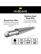 DR HI-BEAMS 40-120 Cuerdas Bajo Eléctrico 5 Cuerdas Light