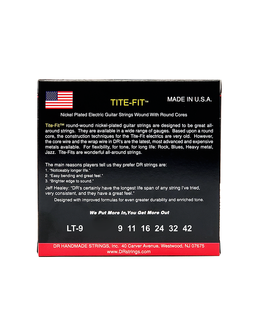 DR TITE-FIT™ 9-42 Cuerdas Guitarra Eléctrica Light