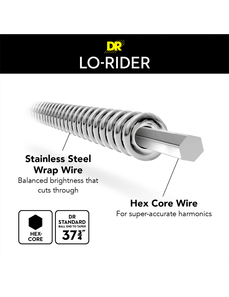 Dr Cuerdas Bajo 6 Cuerdas Mh6-30-130 Lo-Rider Medium