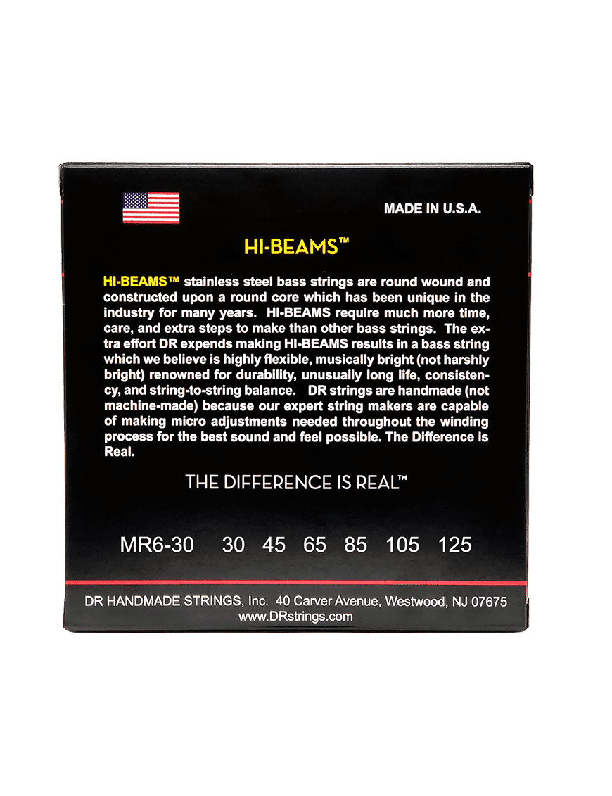 Dr Hi-Beams™ Mr6-30 Cuerdas Bajo Eléctrico 6 Cuerdas 30-125 Medium