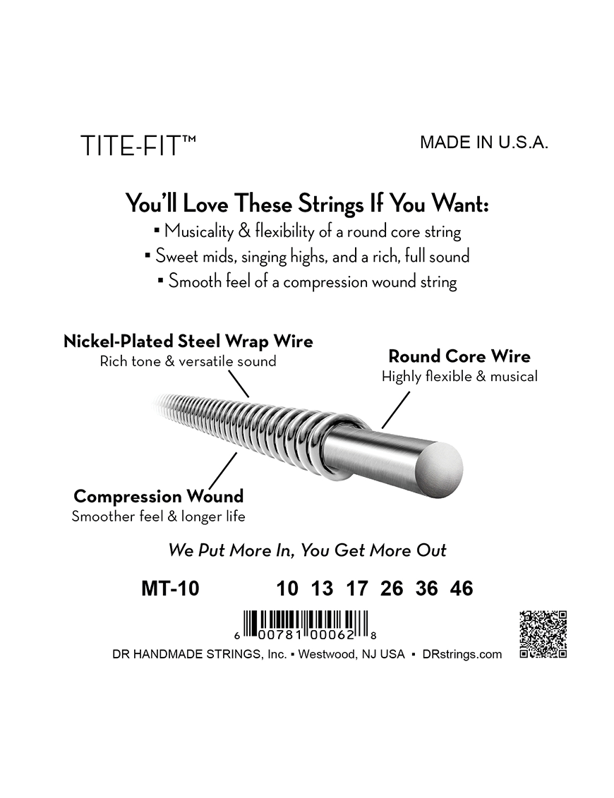 DR TITE-FIT™ 10-46 3Pack Cuerdas Guitarra Eléctrica Medium