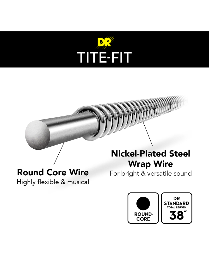 DR TITE-FIT™ 10-46 6Pack Cuerdas Guitarra Eléctrica Medium