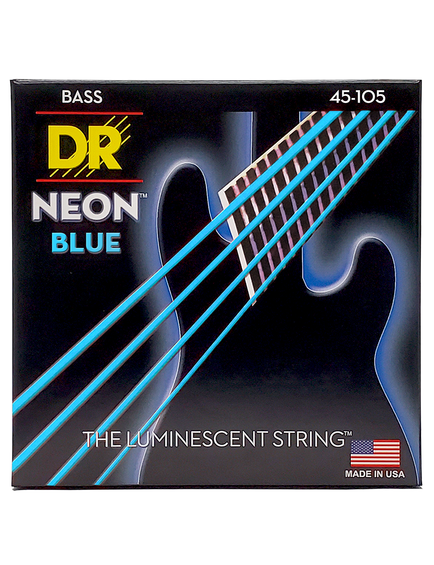DR HI-DEF NEON Blue 45-105 Cuerdas Bajo Eléctrico Medium | Azul