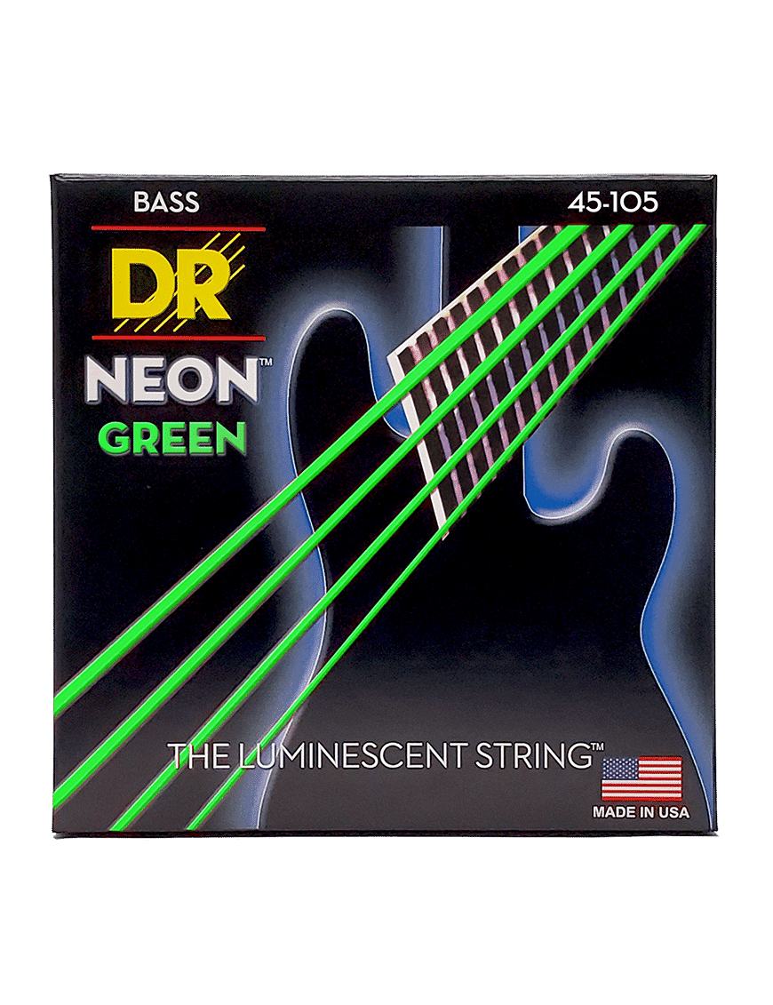 Dr Neon™ Ngb-45 Cuerdas Bajo Eléctrico 4 Cuerdas Neón Green 45-105 Medium Color: Verde