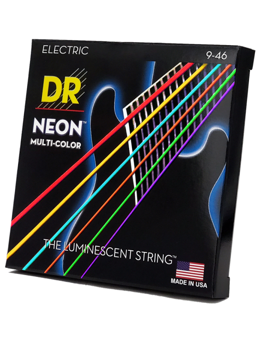 DR NEON™ Multi-Color 9-46 Cuerdas Guitarra Eléctrica Light-Medium