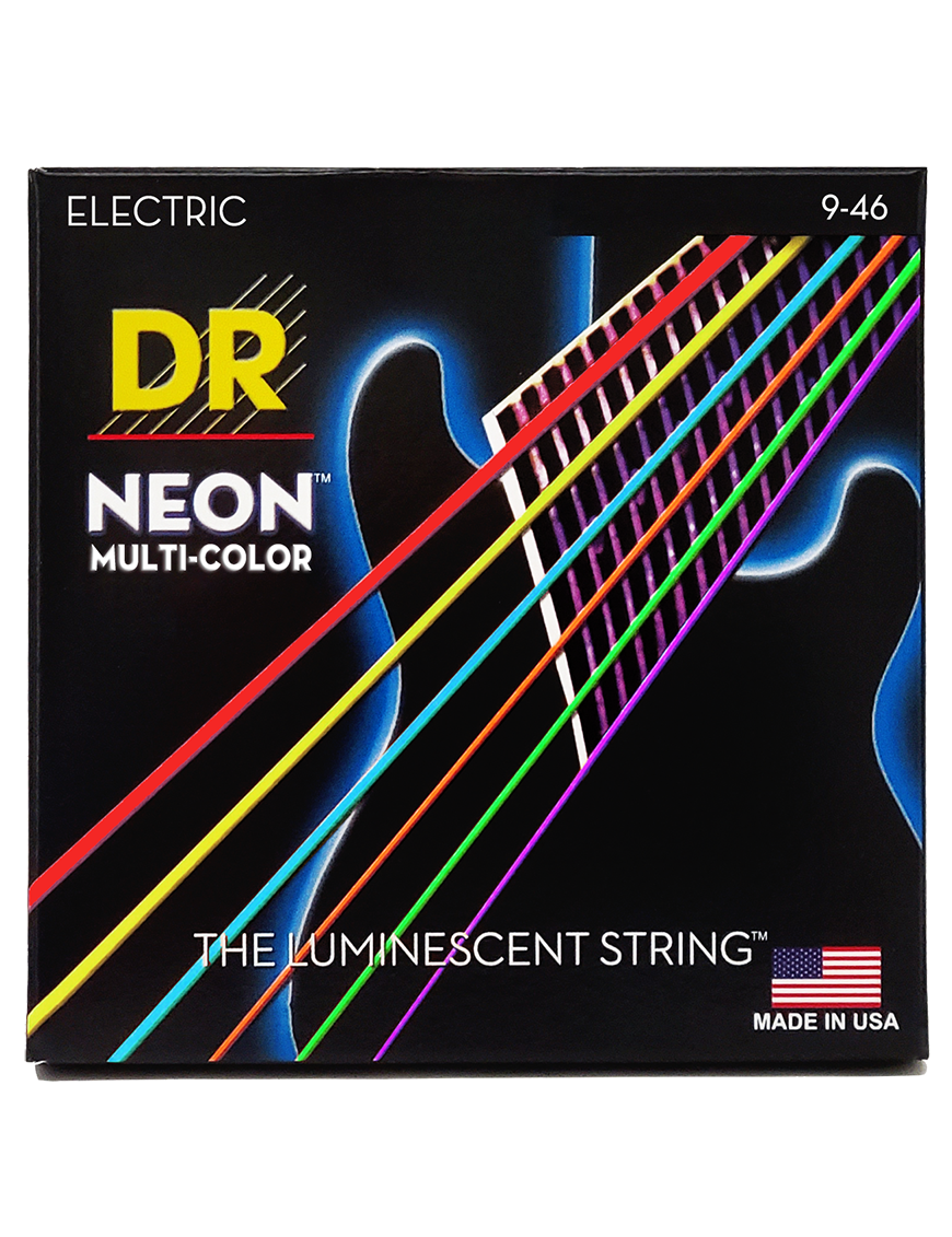 DR NEON™ Multi-Color 9-46 Cuerdas Guitarra Eléctrica Light-Medium