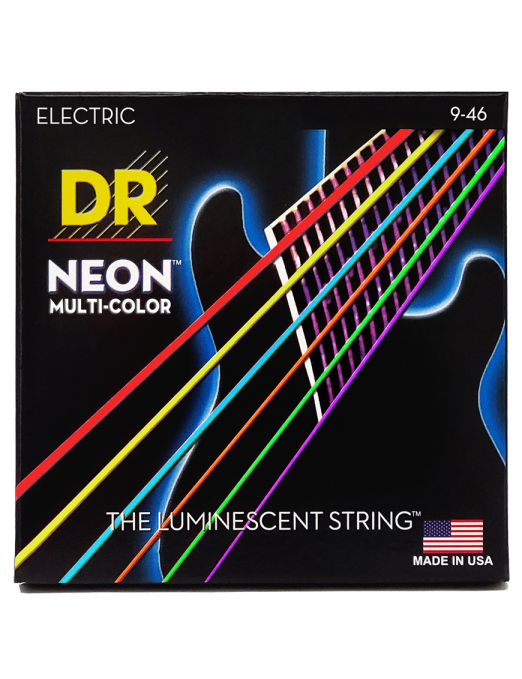 DR NEON™ Multi-Color 9-46 Cuerdas Guitarra Eléctrica Light-Medium